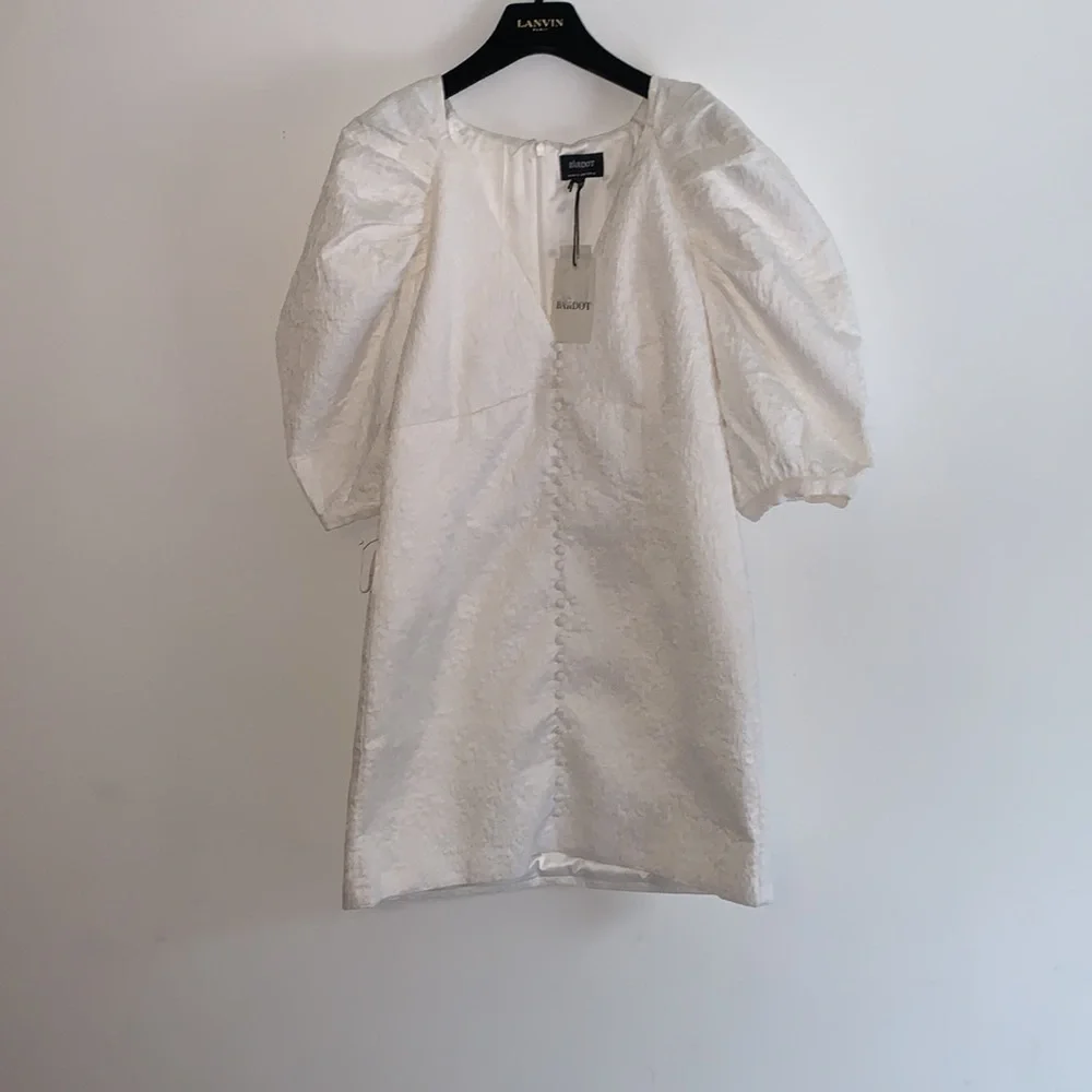 Bardot | Marnie Mini Dress Puff Sleeve in Ivory Size M - Picture 6 of 14